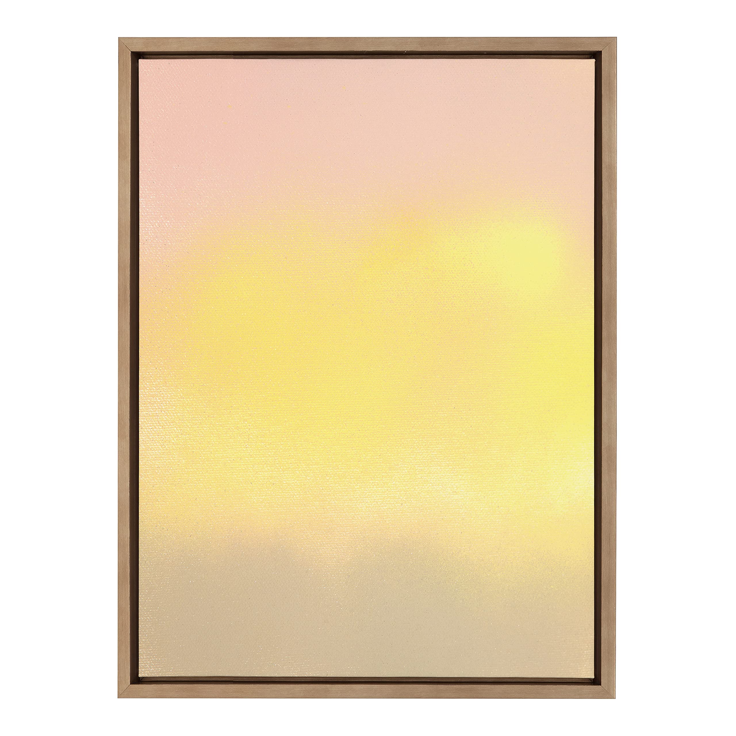 Kate & Laurel x Mentoring Positives Mellow Framed Canvas Wall Art - 18x24 Inch Gold Abstract Sunrise Painting - Modern Home & Office Decor for Living Room, Bedroom, Dining Area