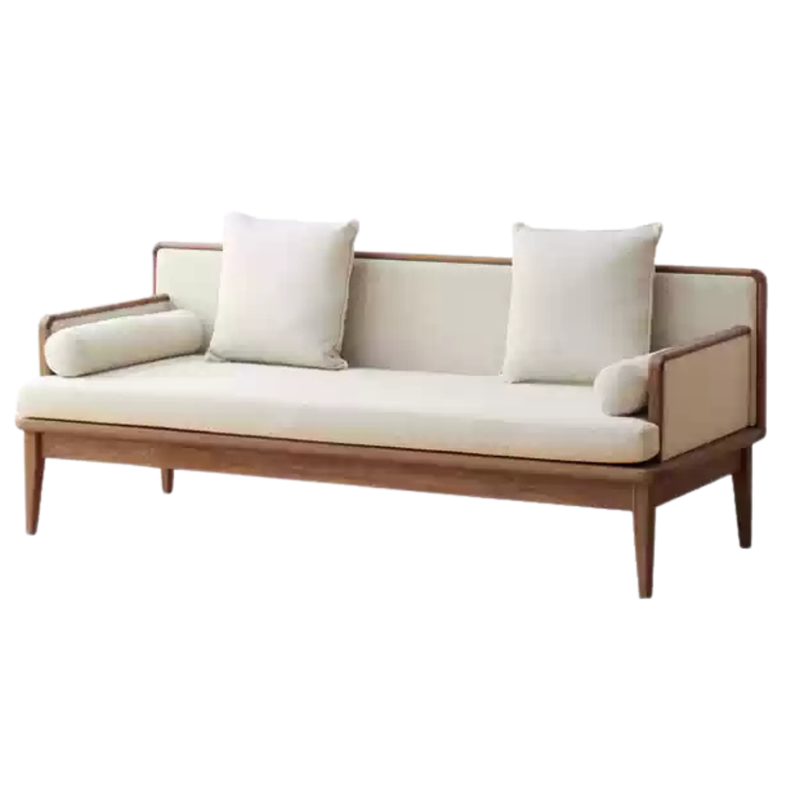 Premium Black Walnut & Ash Solid Wood Sofa - Traditional Chinese Style Living Room Seating for Home, Office, or Lounge Decor