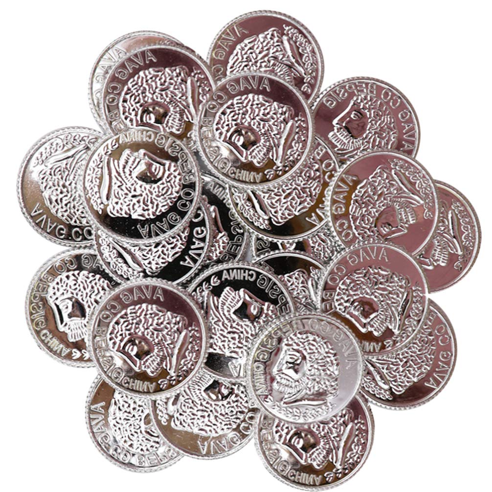 100PCS Plastic Pirate Gold Coins - Pirate Treasure Party Favors, Kids Birthday Gifts & Halloween Costume Accessories for Pirate Themed Parties, Treasure Hunts & Dress Up Play