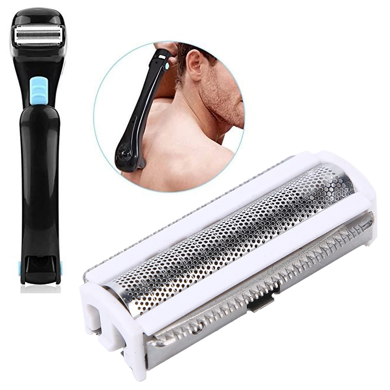 Professional Portable Replacement Foil Head for Electric Back Hair Shaver - Durable Shaving Accessory for Men's Grooming & Body Hair Removal at Home or Travel