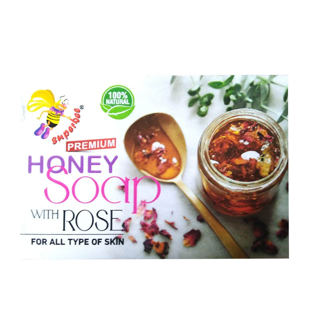 Superbee Premium Propolis Soap with Aloe Vera & Honey - Rose Scented Natural Skincare Bar (2-Pack, 125g Each) for Face & Body Cleansing - Perfect for Dry, Sensitive Skin & Daily Moisturizing