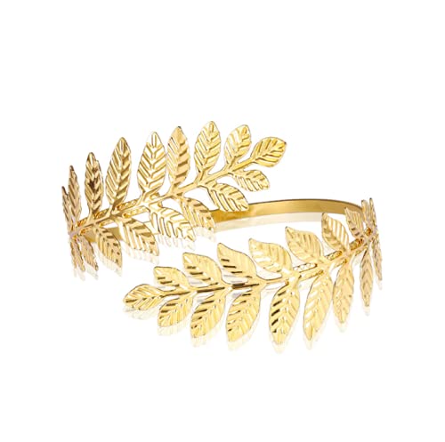 1 Pair Fashion Swirl Leaf Arm Cuff Bracelet - Adjustable Open Bangle Armband for Women - Perfect for Parties, Weddings and Boho Style Outfits