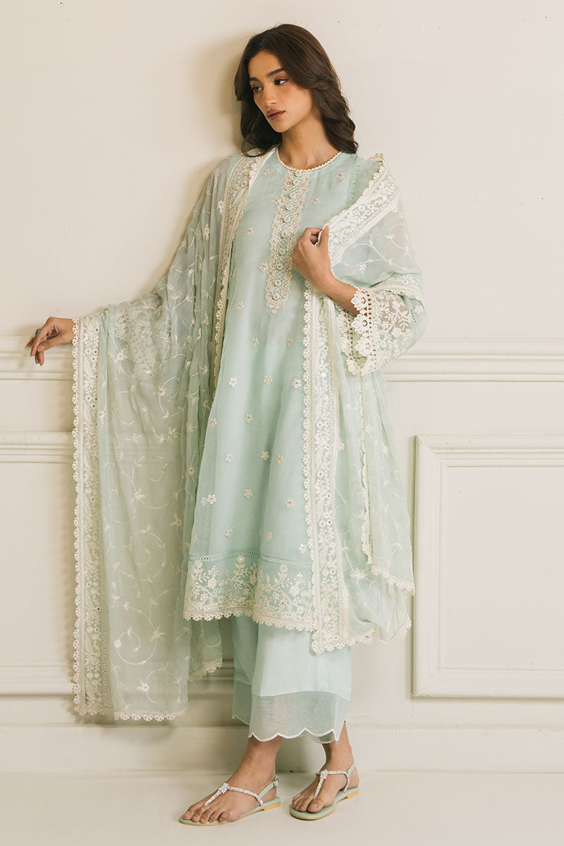 MINT FLO 3-Piece Ethnic Outfit Set (Kurta, Dupatta & Pants) for Women - Traditional Indian Wear for Festivals, Weddings & Special Occasions