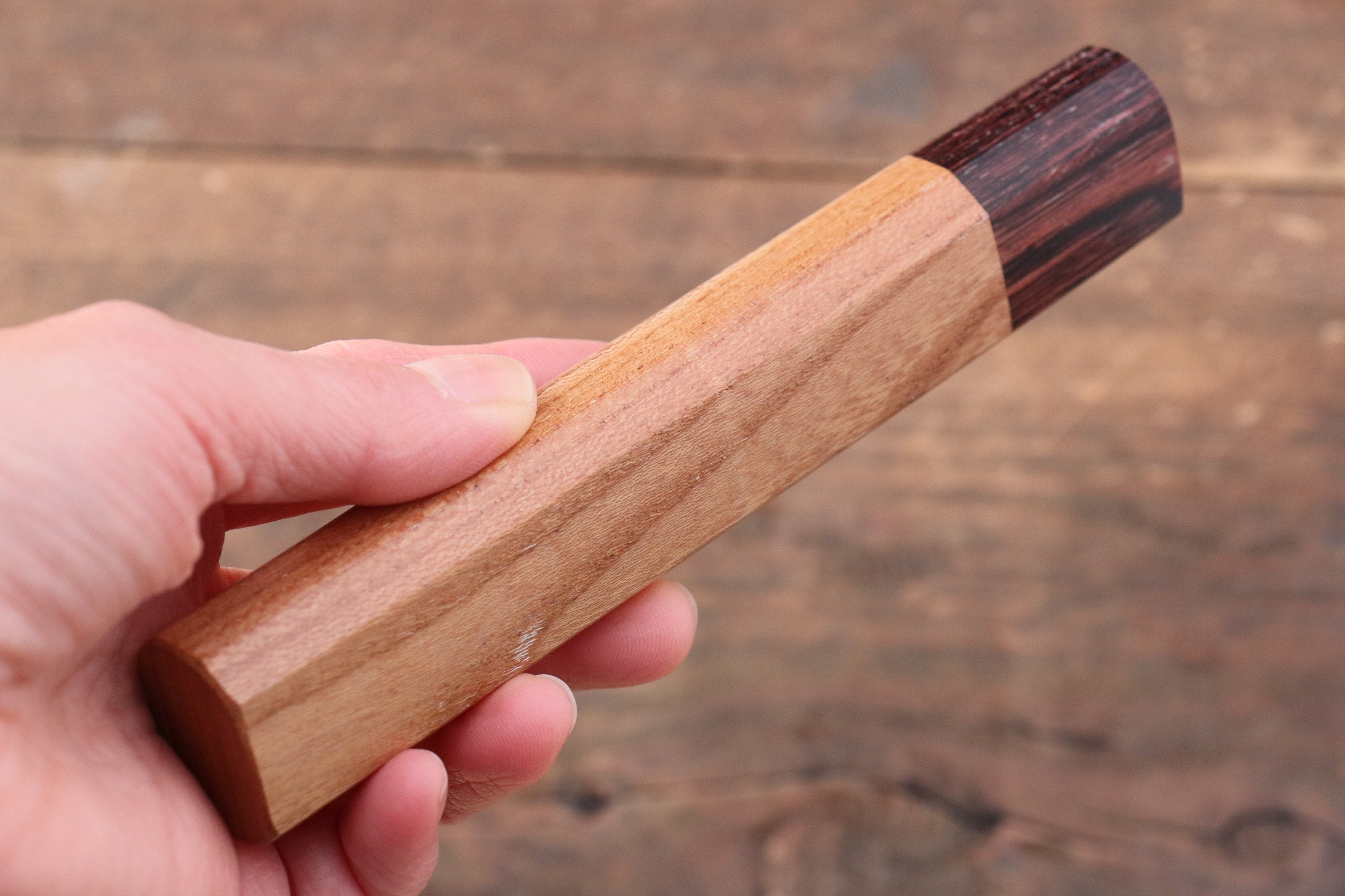 Premium Keyaki Wood Knife Handle (Large) - Ergonomic Grip for Professional Chefs & Home Cooking - Perfect for Japanese, Western & Utility Knives