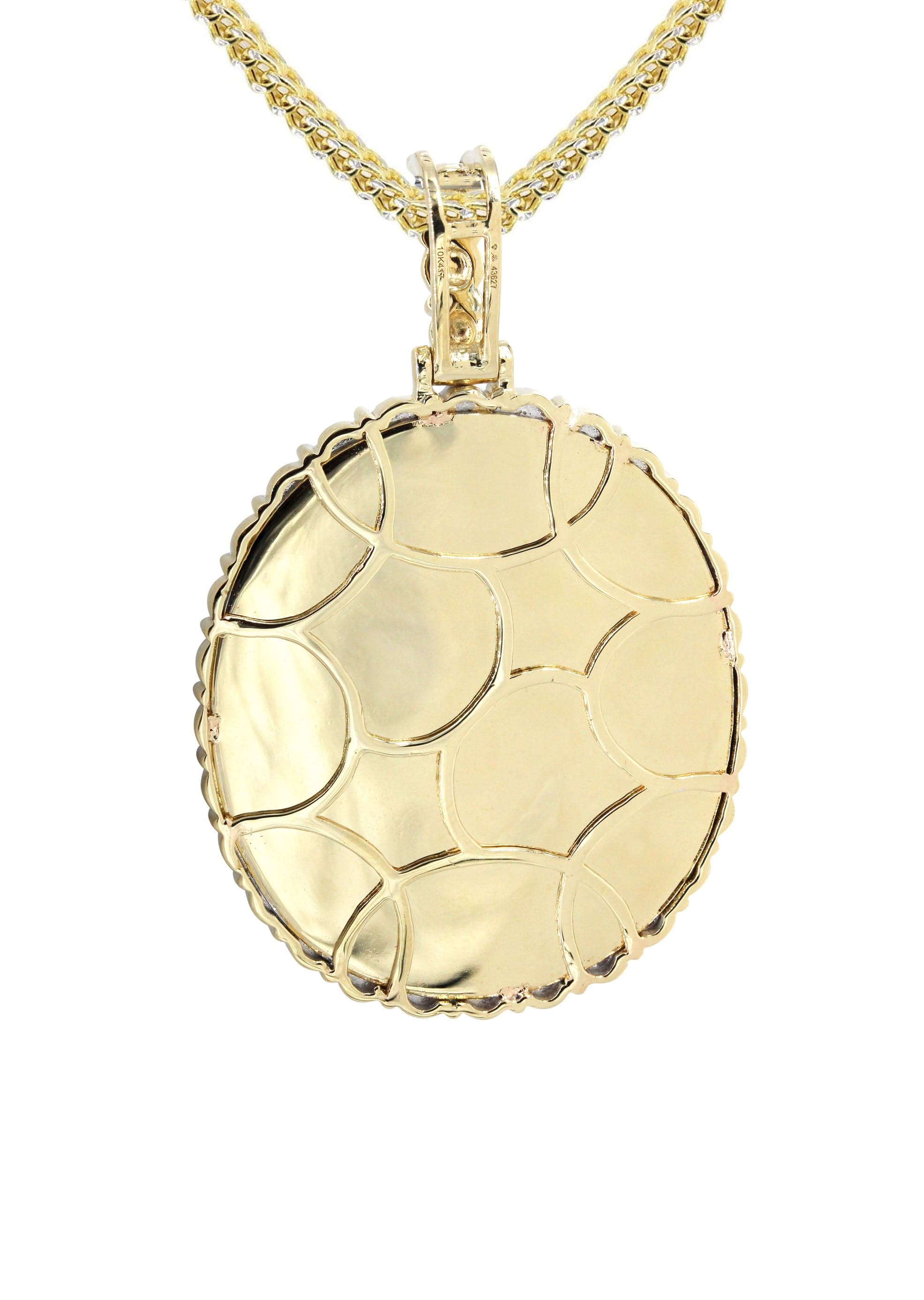 10K Yellow Gold Oval Diamond Pendant Necklace for Women - Medium Size (Approx. 19g) | Elegant Jewelry Gift for Anniversary, Valentine's Day & Special Occasions