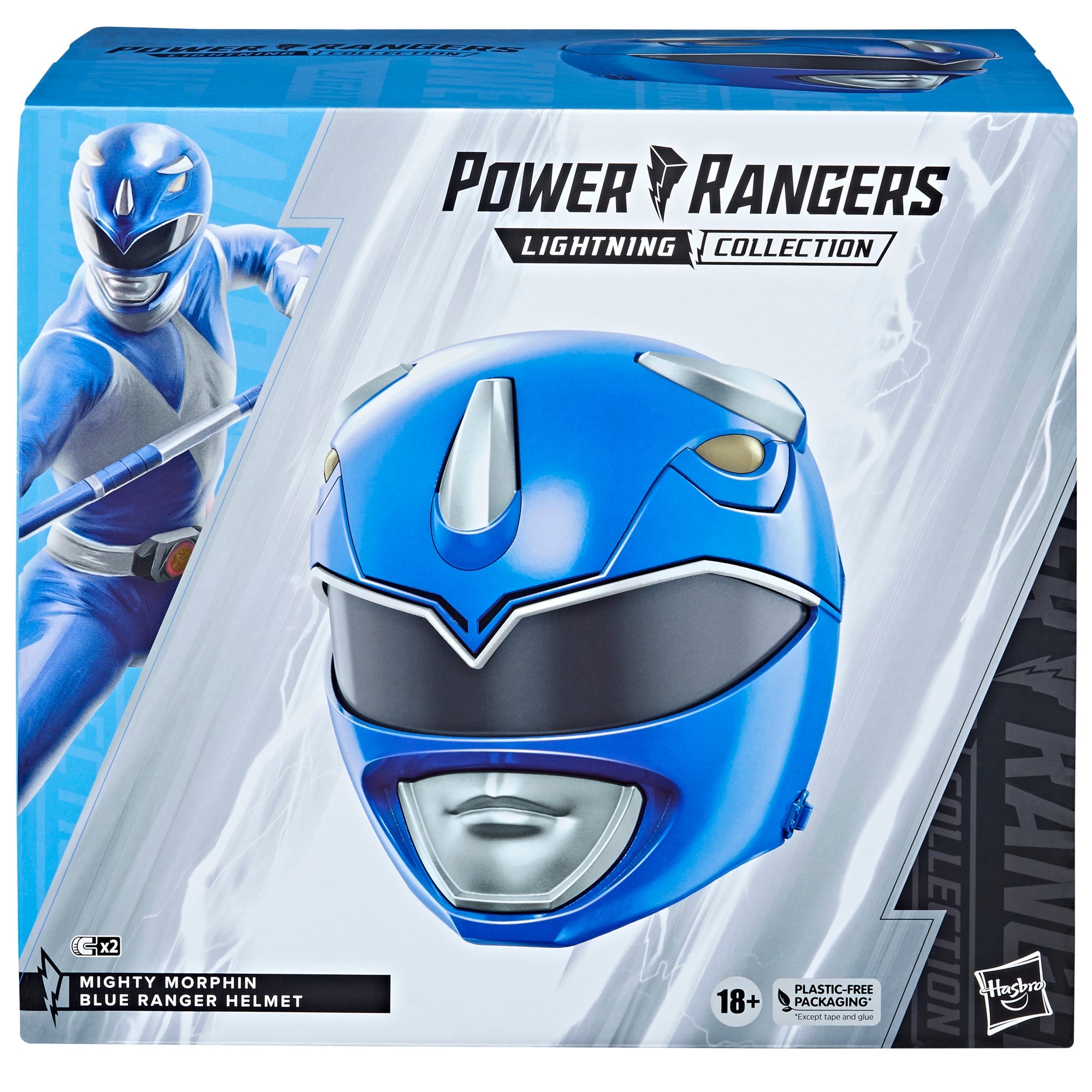 Power Rangers: Lightning Collection Mighty Morphin Blue Ranger Helmet - Premium Collectible Cosplay Helmet for Fans & Halloween Costume