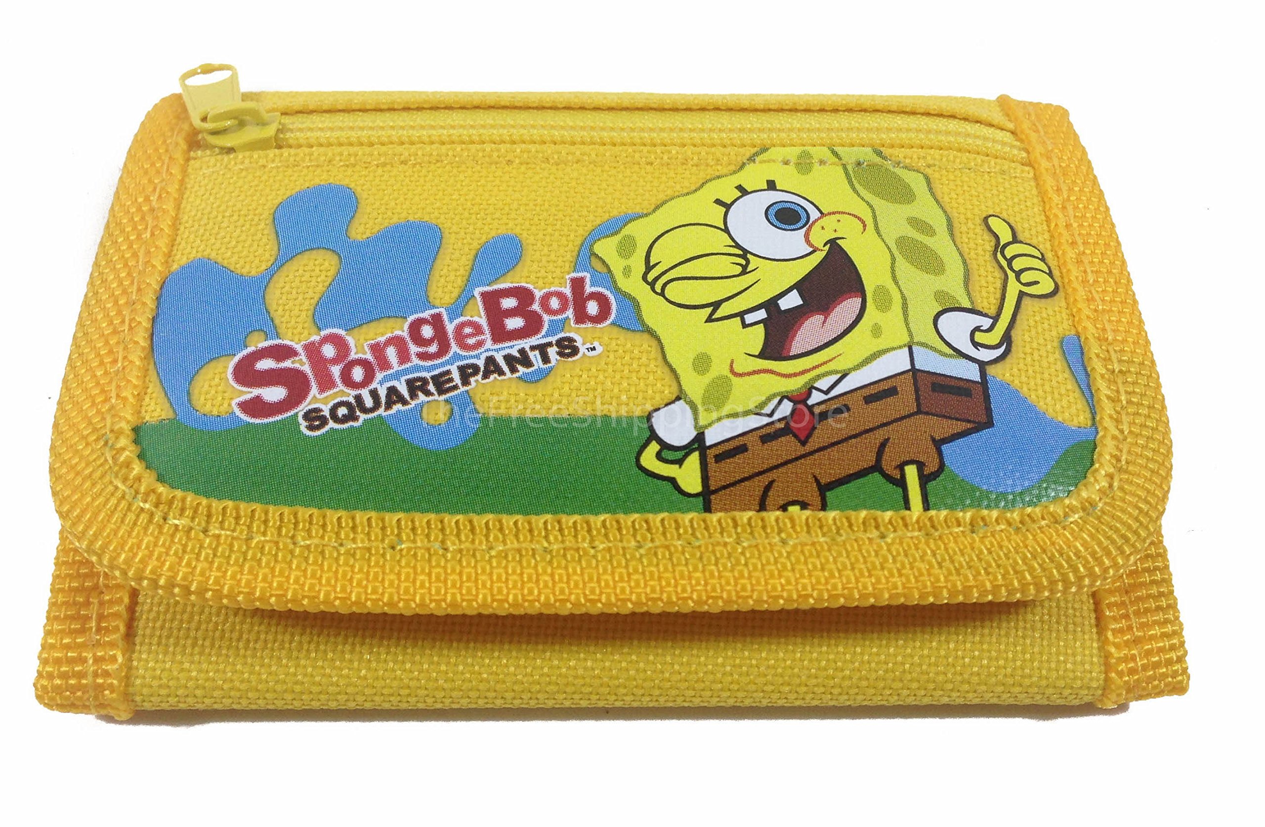 SpongeBob SquarePants Yellow Tri-Fold Wallet for Men & Women - Cartoon Character Design - Perfect for Daily Use, Travel & Gift Giving