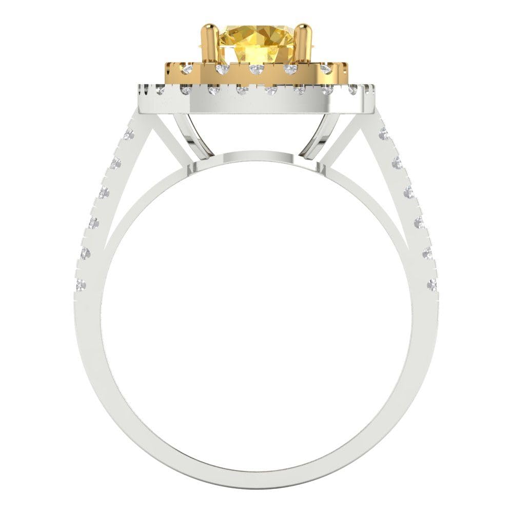 1.75ct Natural Citrine Engagement Ring 14k Gold - Anniversary & Bridal Jewelry