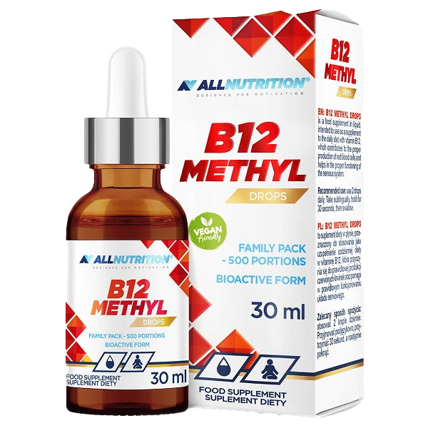 Allnutrition B12 Methyl Drops 30ml - Vegan Vitamin B12 Supplement for Energy & Metabolism - Perfect for Daily Wellness & Active Lifestyles