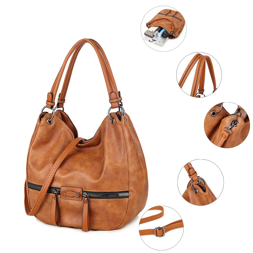 Stylish Women's Large PU Leather Hobo Shoulder Bag - Tote & Crossbody Handbag for Ladies - Perfect for Work, Travel, and Everyday Use