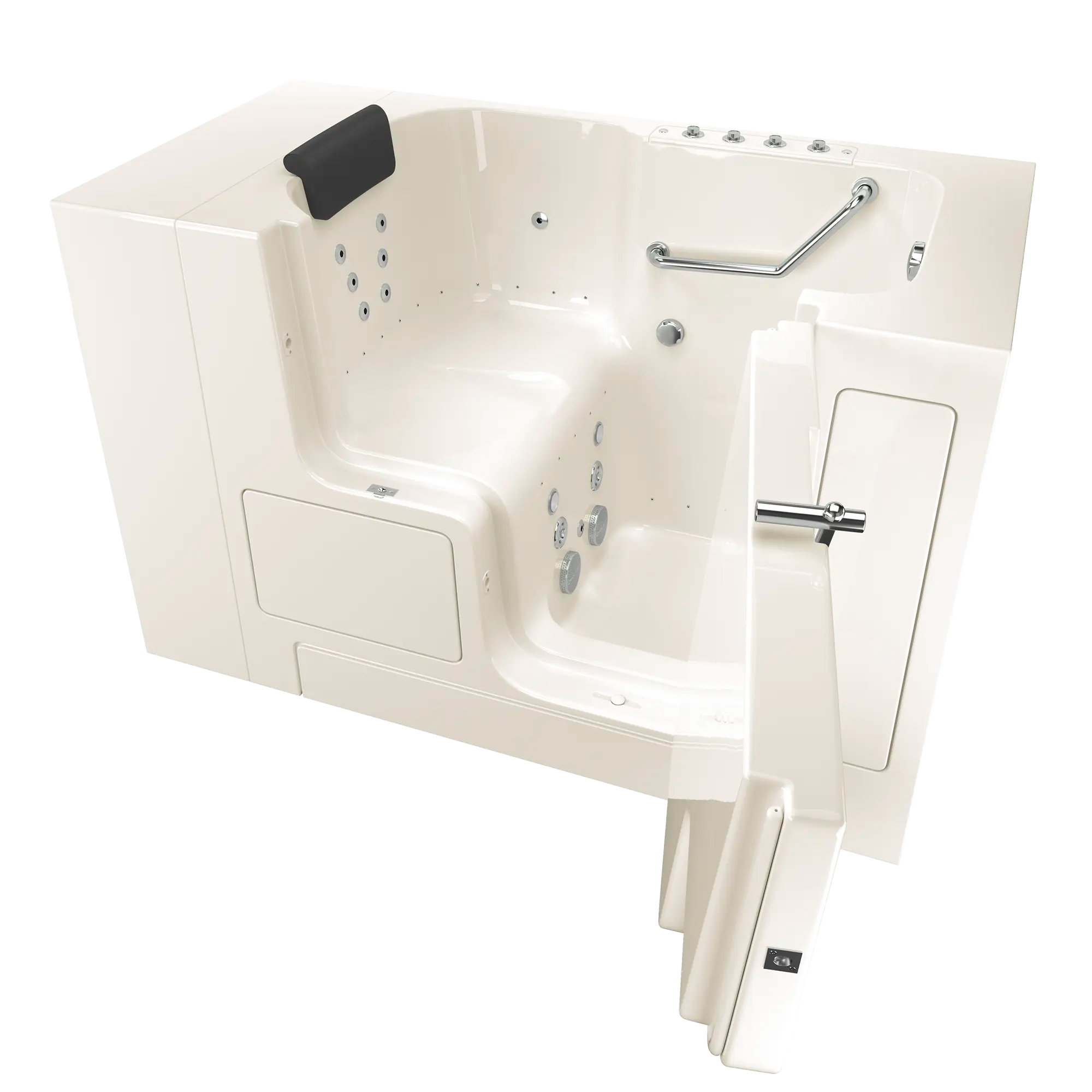 Premium 32 x 52 Inch Gelcoat Walk-In Bathtub with Air Spa & Whirlpool System - Right Hand Drain - Ideal for Elderly & Mobility Support, Home Spa Relaxation