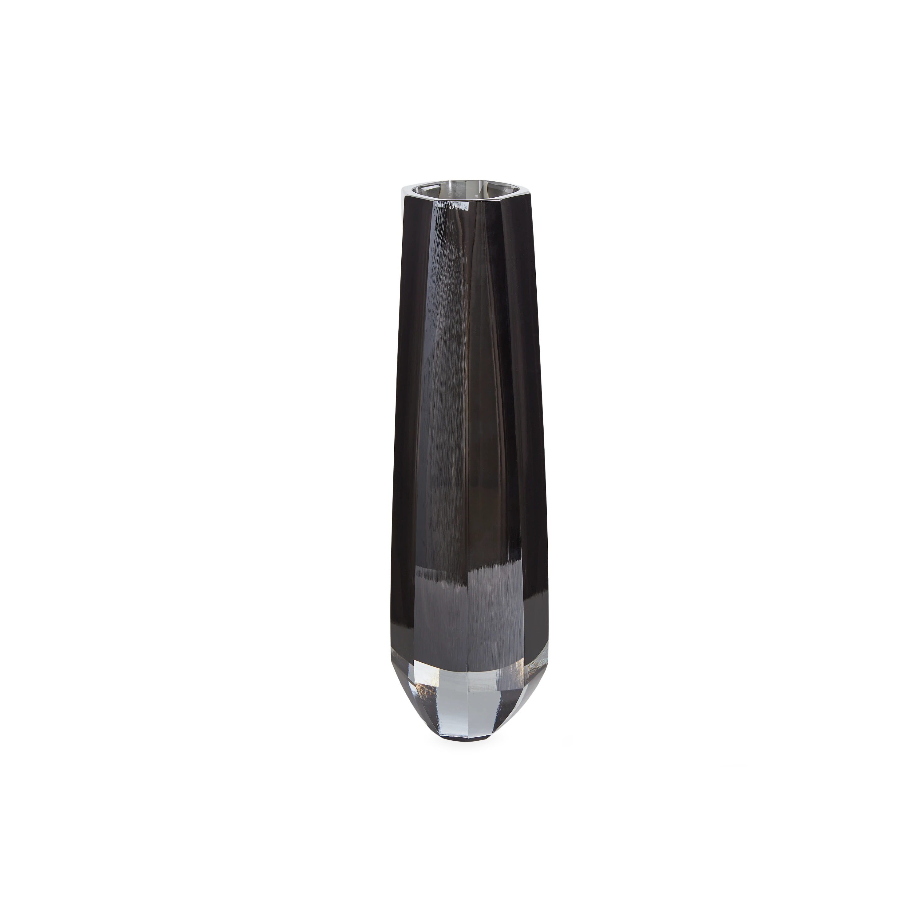 Elegant Faceted Glass Vase for Flowers - Modern Home Decor Centerpiece for Dining Table, Wedding, and Living Room