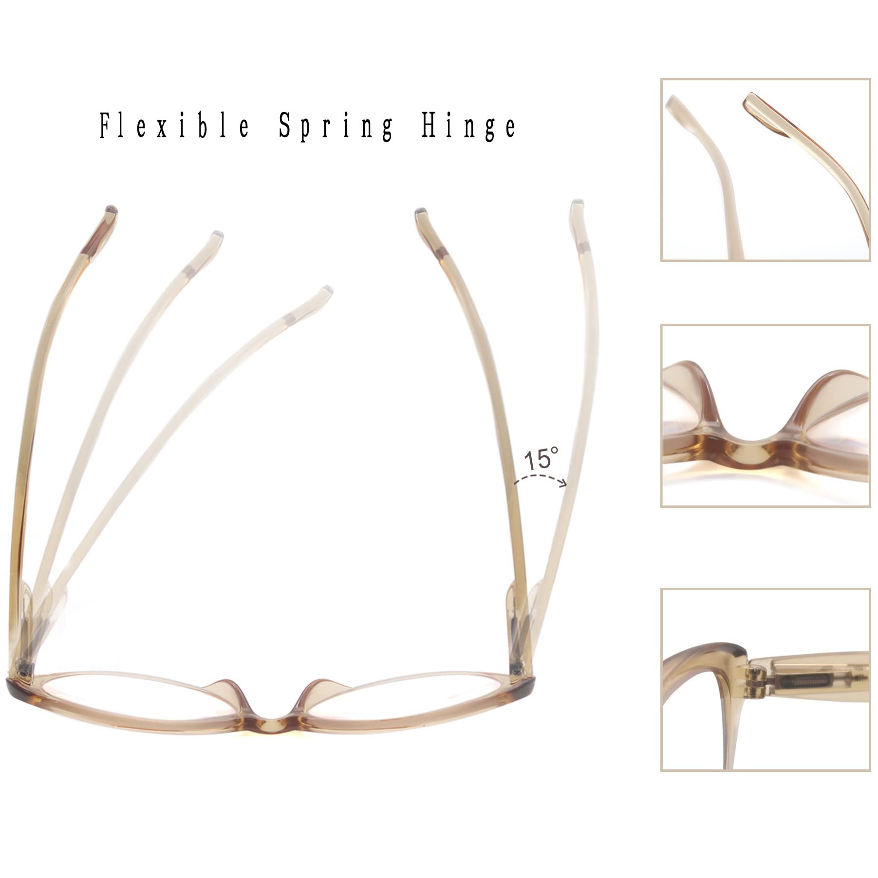 MODFANS 4 Pack Cat Eye Reading Glasses for Women - Spring Hinge, Stylish & Comfortable Readers - Perfect for Reading, Office Work, and Fashion Accessories
