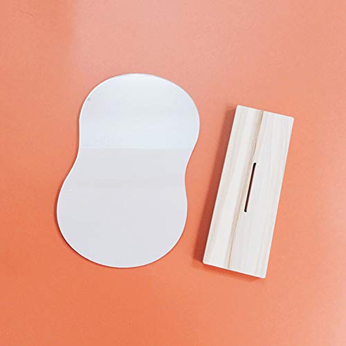 VELIHOME Frameless Vanity Mirror with Stand - Beveled Edge Makeup Mirror for Desk & Dressing Table, Decorative Mirror for Bedroom, Living Room & Minimalist Home Decor | Perfect for Makeup, Grooming & Home Styling