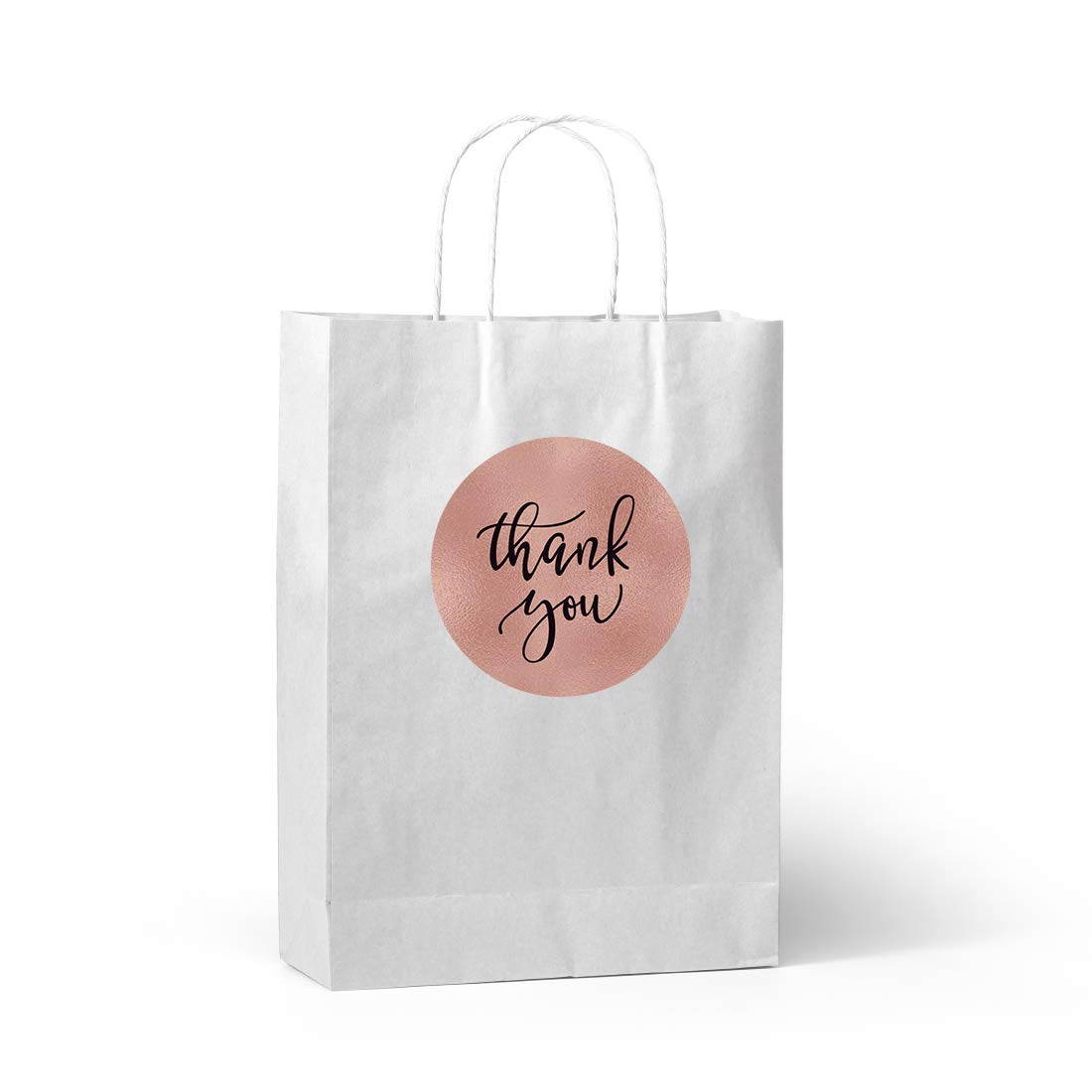 Andaz Press 80-Pack 2-Inch Round Thank You Stickers - Rose Gold Glitter Foil Labels with Coco Script for Gift Wrapping, Party Favors & Wedding Decorations