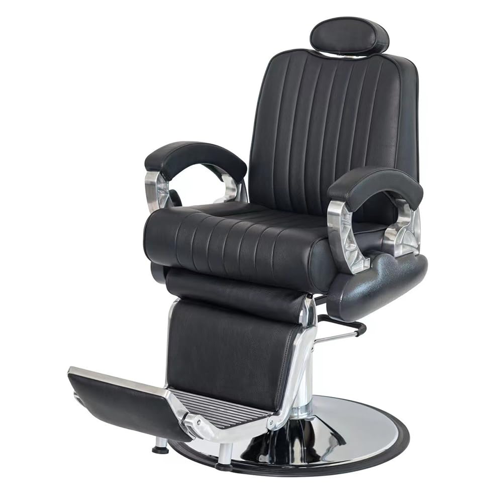 Premium IBOWZ Barber Chair - Adjustable Reclining Salon Chair for Hair Stylists & Beauty Professionals | Swivel Shampoo Chair with Headrest | Perfect for Hair Salons, Barber Shops & Spa Treatments