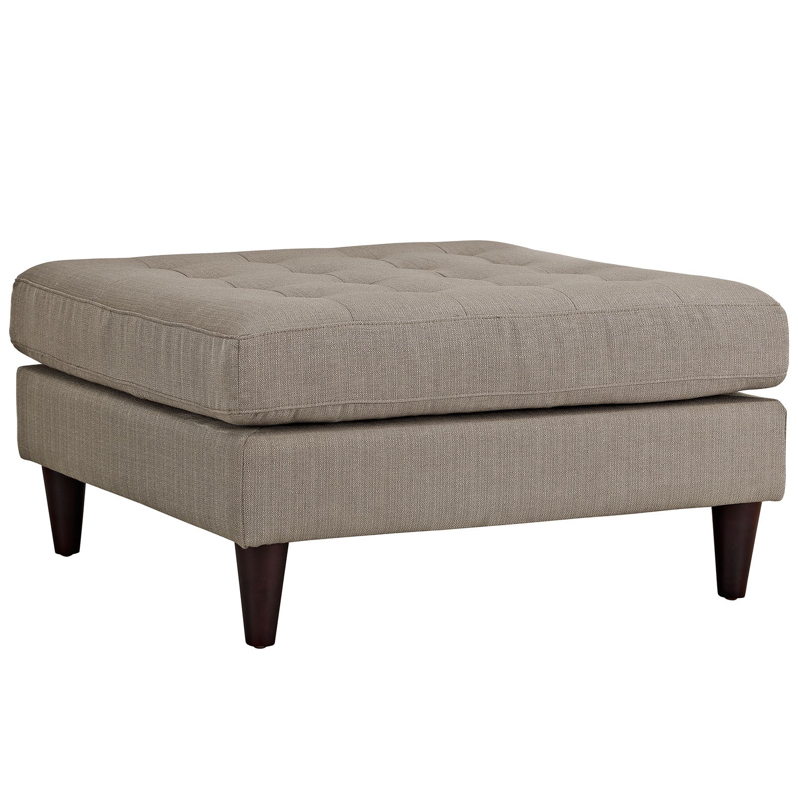 Empress Upholstered Fabric Large Ottoman - Oversized Storage Footrest Pouf with Removable Cover, Perfect for Living Room, Bedroom & Nursery - Gray Tufted Bench Seat with Hidden Storage Compartment
