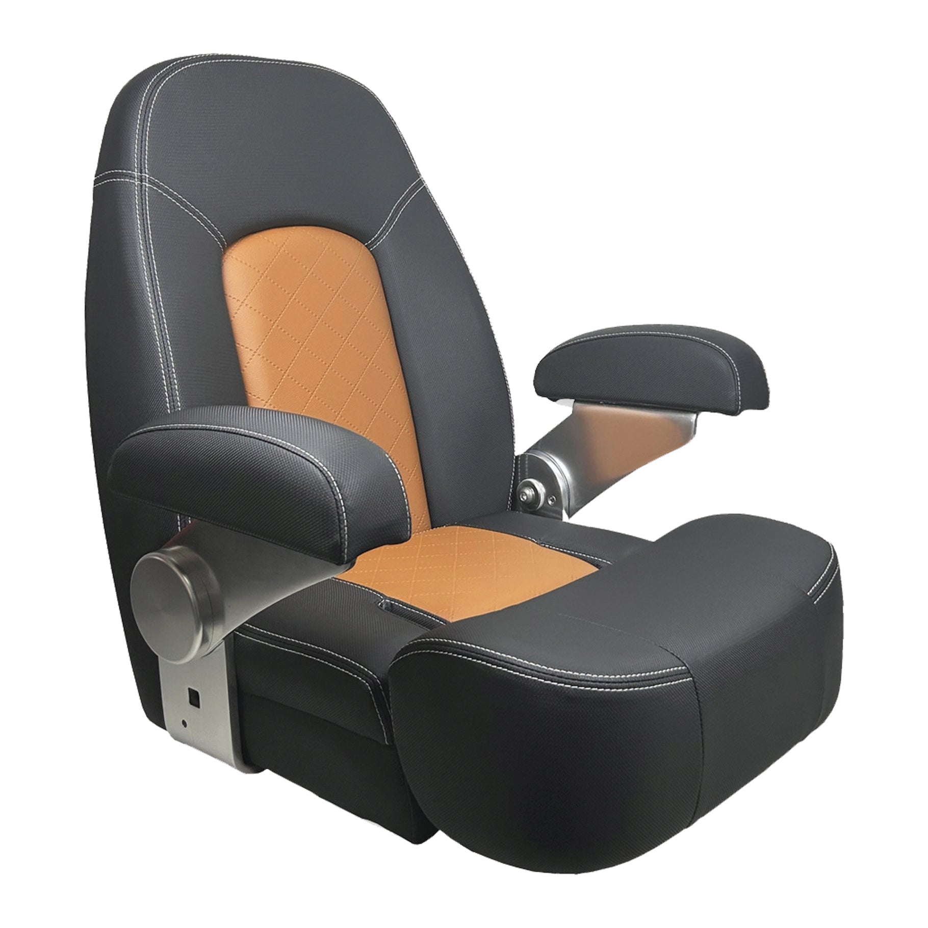 Axis HM58 Deluxe Flip Up Seat in Black & Cognac - Premium Bar Stool for Kitchen Island, Home Bar, and Restaurant Use