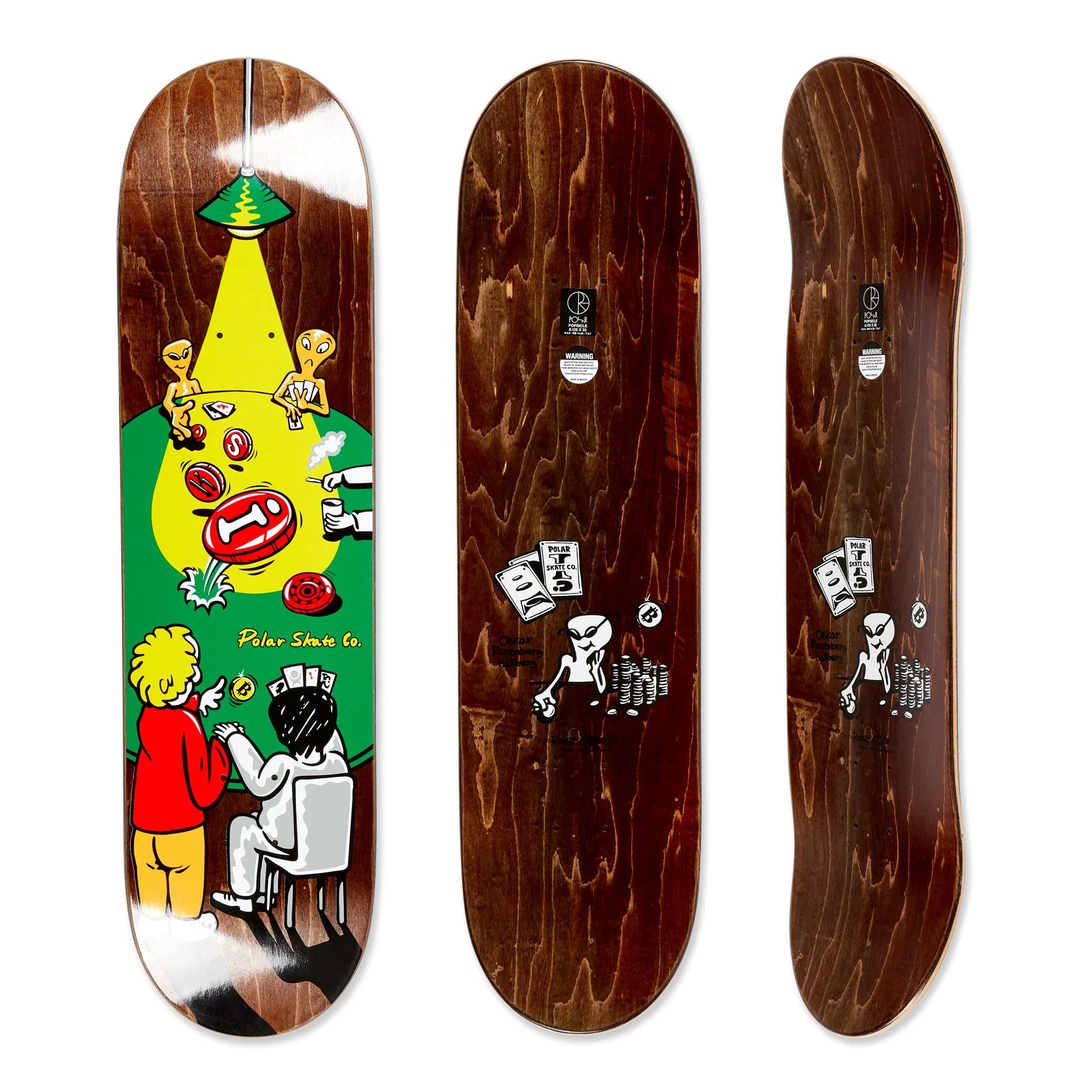 Polar Oskar Rozenberg Poker Face Skateboard Deck - Premium Skateboard for Street & Park Riding | Perfect for Skaters & Collectors