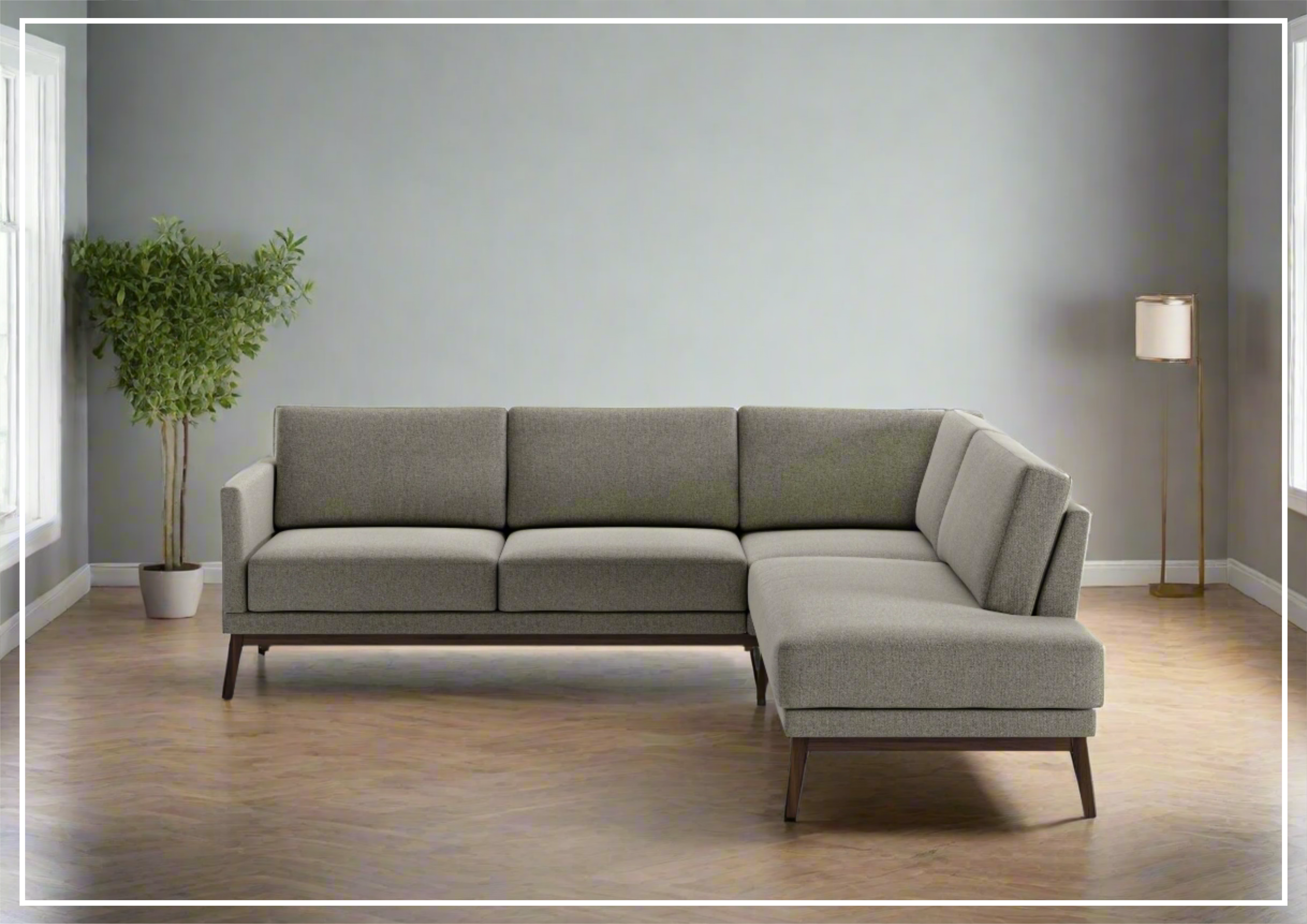 Luonto Viola Fabric Sectional Sofa - Modern Modular Living Room Couch with Reversible Chaise, Comfortable L-Shaped Sofa for Small Spaces, Home Theater & Family Gatherings