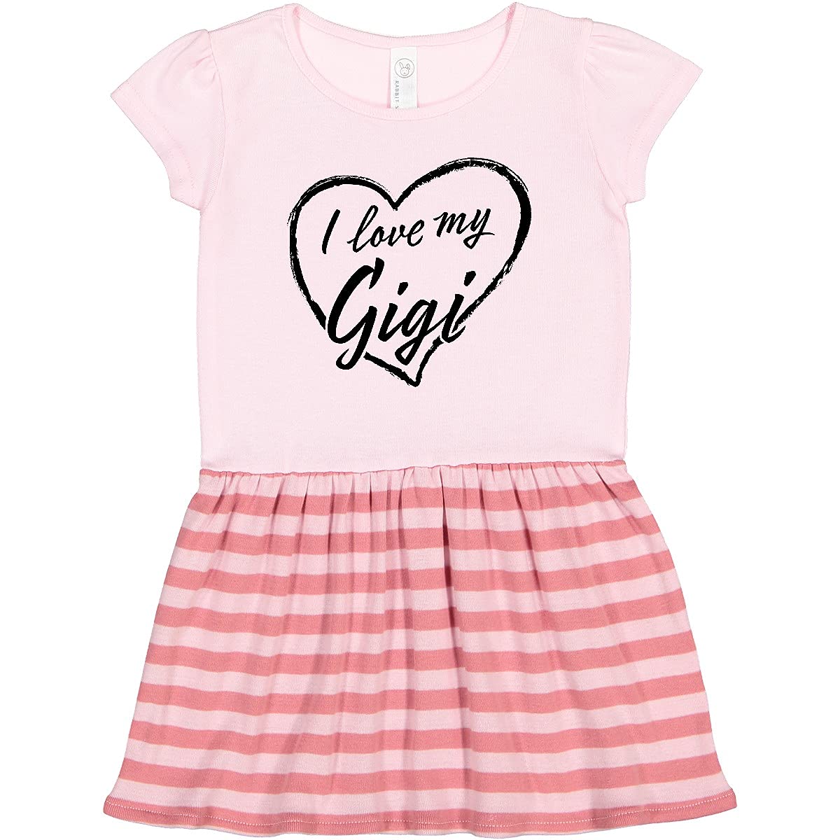 Inktastic I Love My Gigi Black Chalk Heart Toddler Dress - Cute Outfit for Granddaughter, Family Photos & Special Occasions