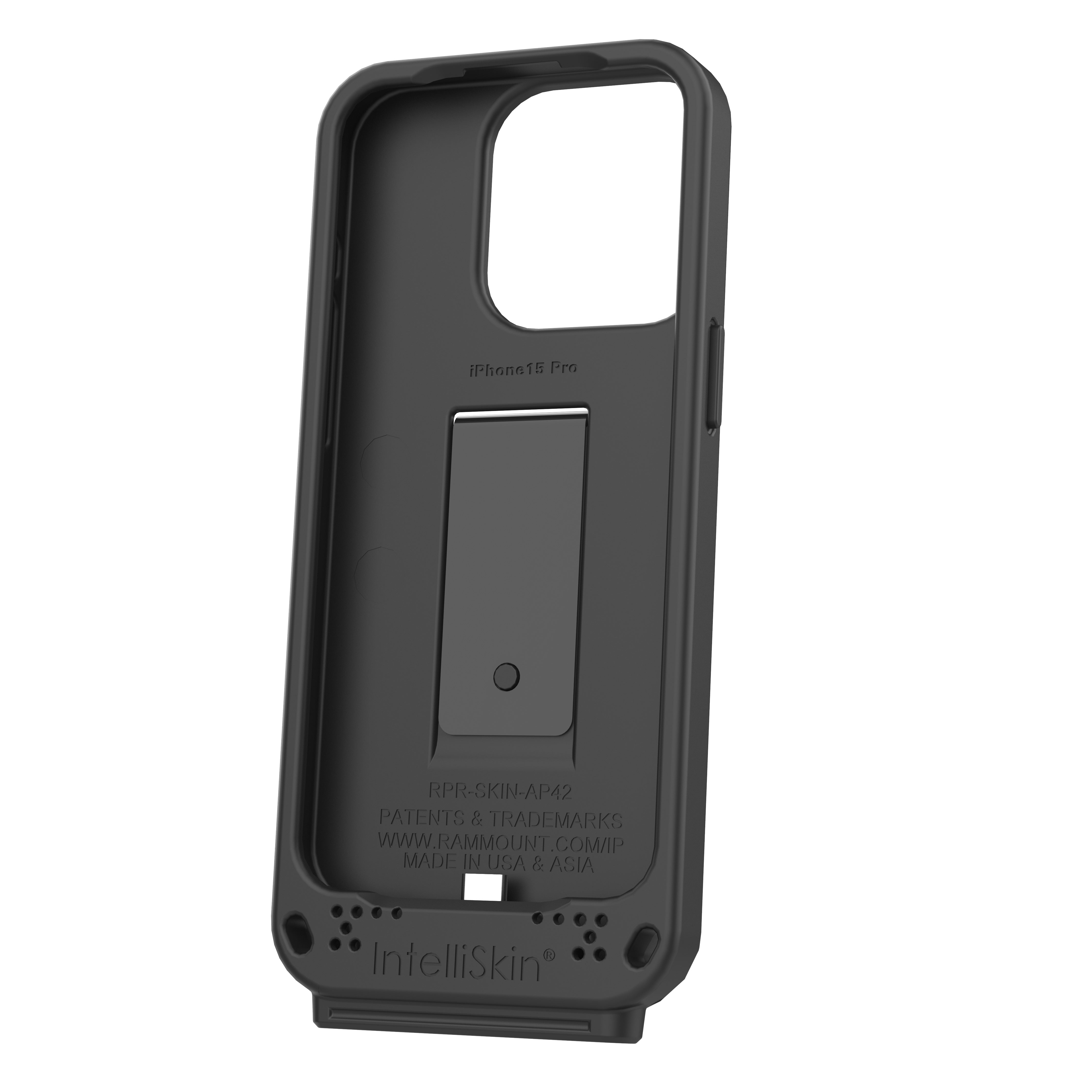 IntelliSkin® Protective Case for Apple iPhone 15 Pro - Slim Fit, Shockproof Cover with Enhanced Grip (RAM GDS SKIN AP42) - Perfect for Everyday Use, Travel & Outdoor Activities