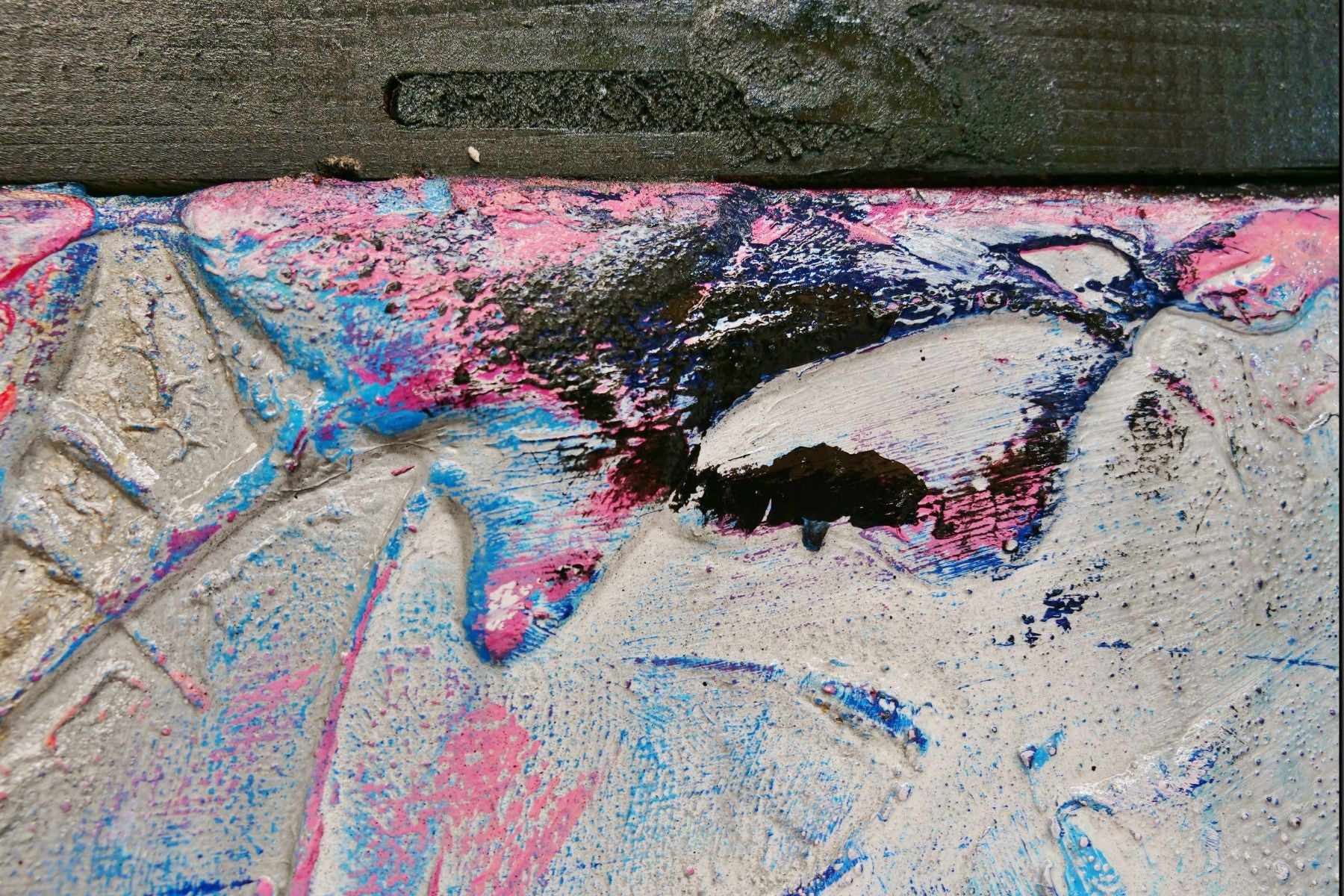 Always Kissing Blue 200cm x 80cm Textured Urban Pop Art Painting - 'Always Kiss Me Goodnight' Modern Wall Decor for Bedroom, Living Room & Office