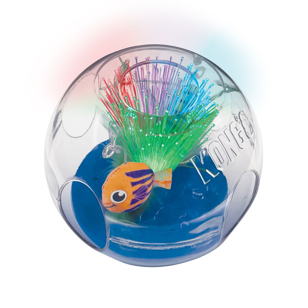 Glow in the Dark Aquarium Cat Toy - Bat A Bout Interactive Cat Teaser Wand with LED Light for Indoor Play, Exercise & Bonding (Perfect for Nighttime Play & Stimulating Natural Hunting Instincts)