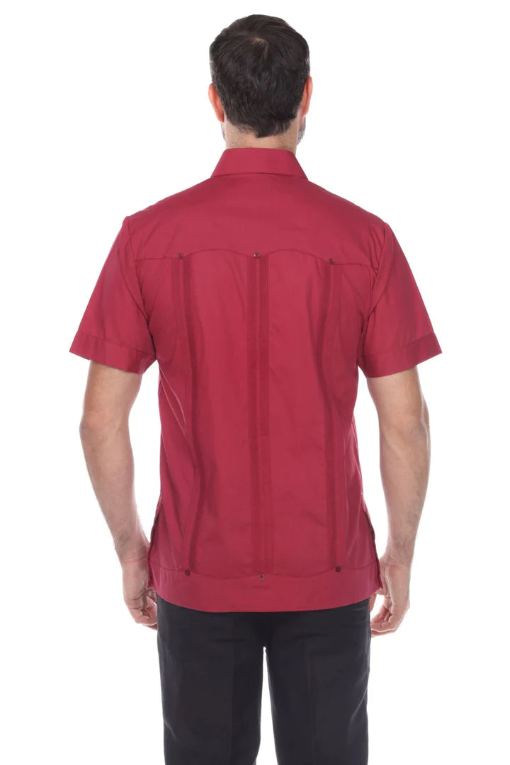 Men's Guayabera Shirt - Classic Cuban Style Short Sleeve Button Down (1673) | Perfect for Summer Weddings, Beach Vacations & Casual Wear