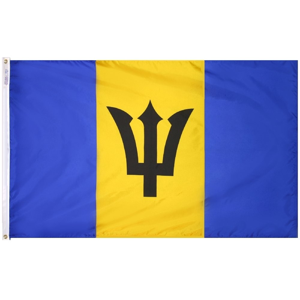4x6' Barbados Nylon Flag - All-Weather Durable Outdoor Flag with Brass Grommets - Perfect for Parades, Sporting Events & Patriotic Displays