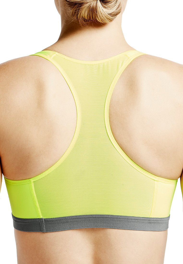 Nike Pro Fierce Women's Sports Bra - High Support Workout Top for Running & Training (Size S, Volt/Grey) - Perfect for Gym, Yoga & Active Lifestyle