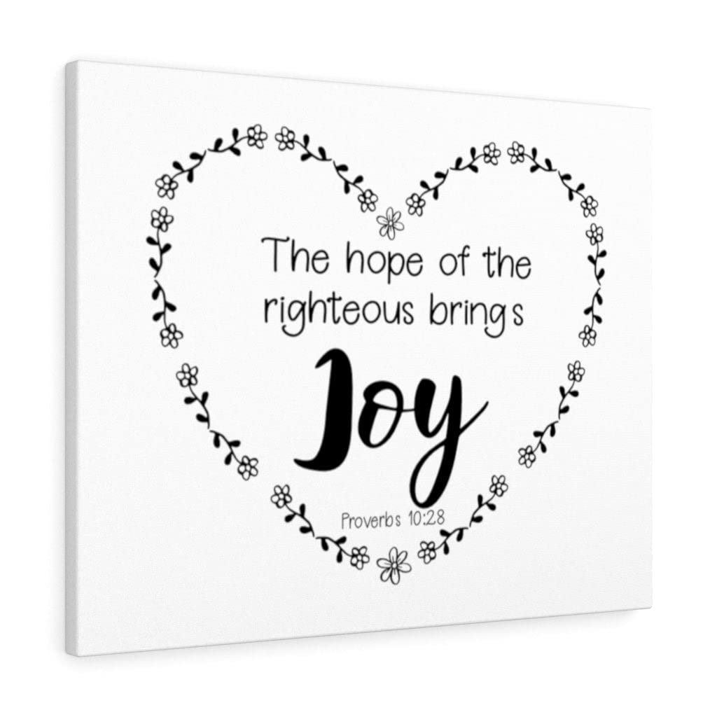 Christian Wall Art Bible Verse Print - Proverbs 10:28 The Hope of The Righteous - Ready to Hang Scripture Wall Decor for Home, Office & Church - Inspirational Religious Gift for Weddings, Baptisms & Housewarming
