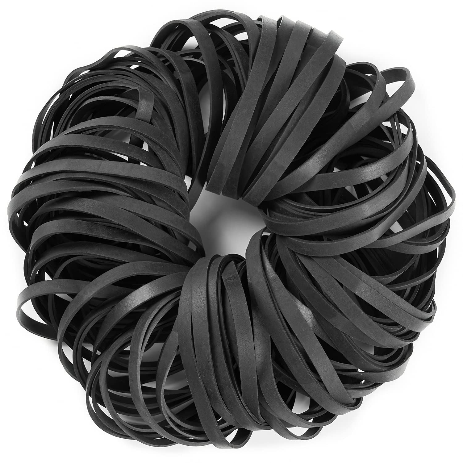 AMUU #64 Black Rubber Bands - 110 Pcs (0.5 lb) Heavy Duty Elastic Bands for Office, Home & Money Organization | Tactical Stretch Bands for Bundling, Securing & DIY Projects