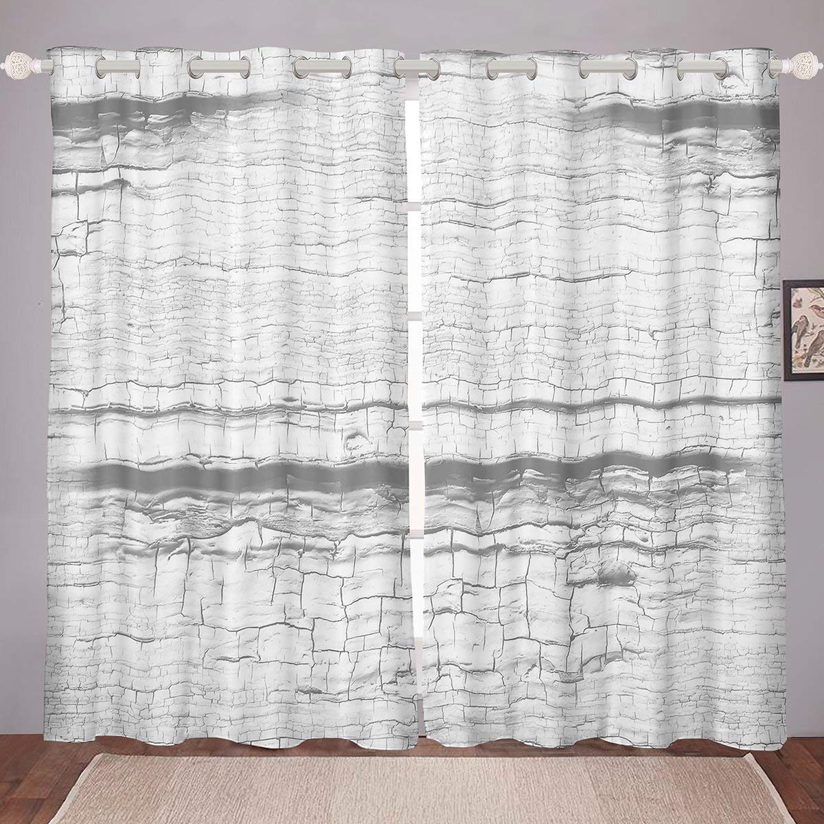 Feelyou Geometric Pattern Blackout Curtains for Bedroom - Modern Abstract Window Drapes (2 Panels, 38 x 45 Inches) - Light Blocking, Noise Reducing, Thermal Insulating for Better Sleep & Home Decor