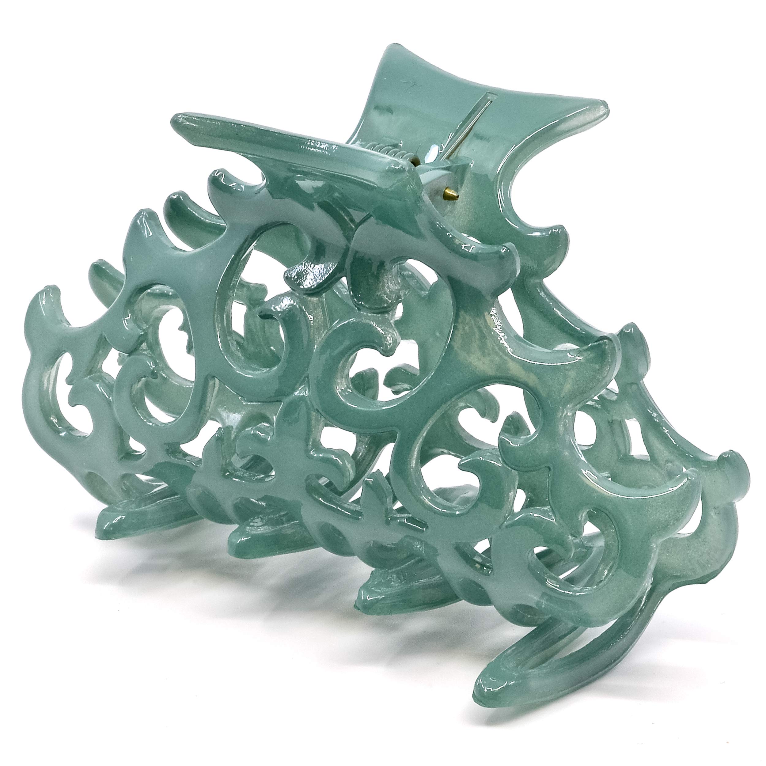 Camila Paris CP2403 French Hair Clip for Women - Large Green Antique Hair Claw Clip | Durable Fashion Hair Accessories for Women & Girls | Made in France | Perfect for Weddings, Parties & Everyday Styling