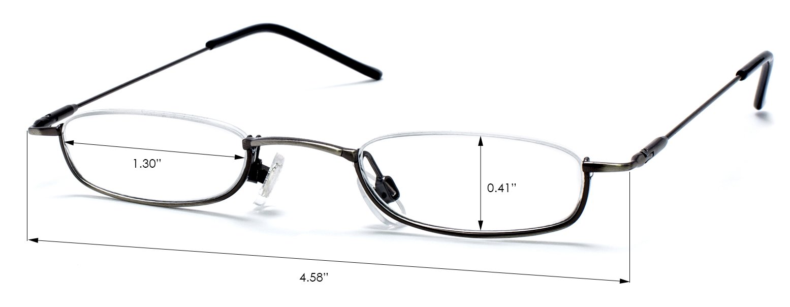 Stylish Mini Reading Glasses 1.25 Strength - Ultra Slim Lightweight Pocket-Sized Readers for Men & Women - Includes Free Case - Perfect for Travel, Office, and Daily Reading