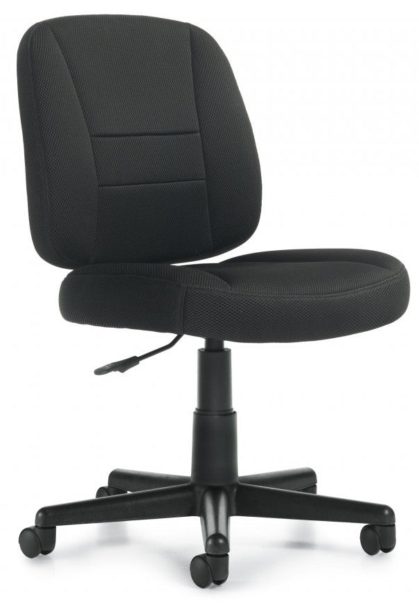 Air Mesh Task Chair - Black Mesh Fabric Armless Office Chair by Offices To Go (OTG11343B) - Ergonomic Desk Chair for Home & Office Workspaces
