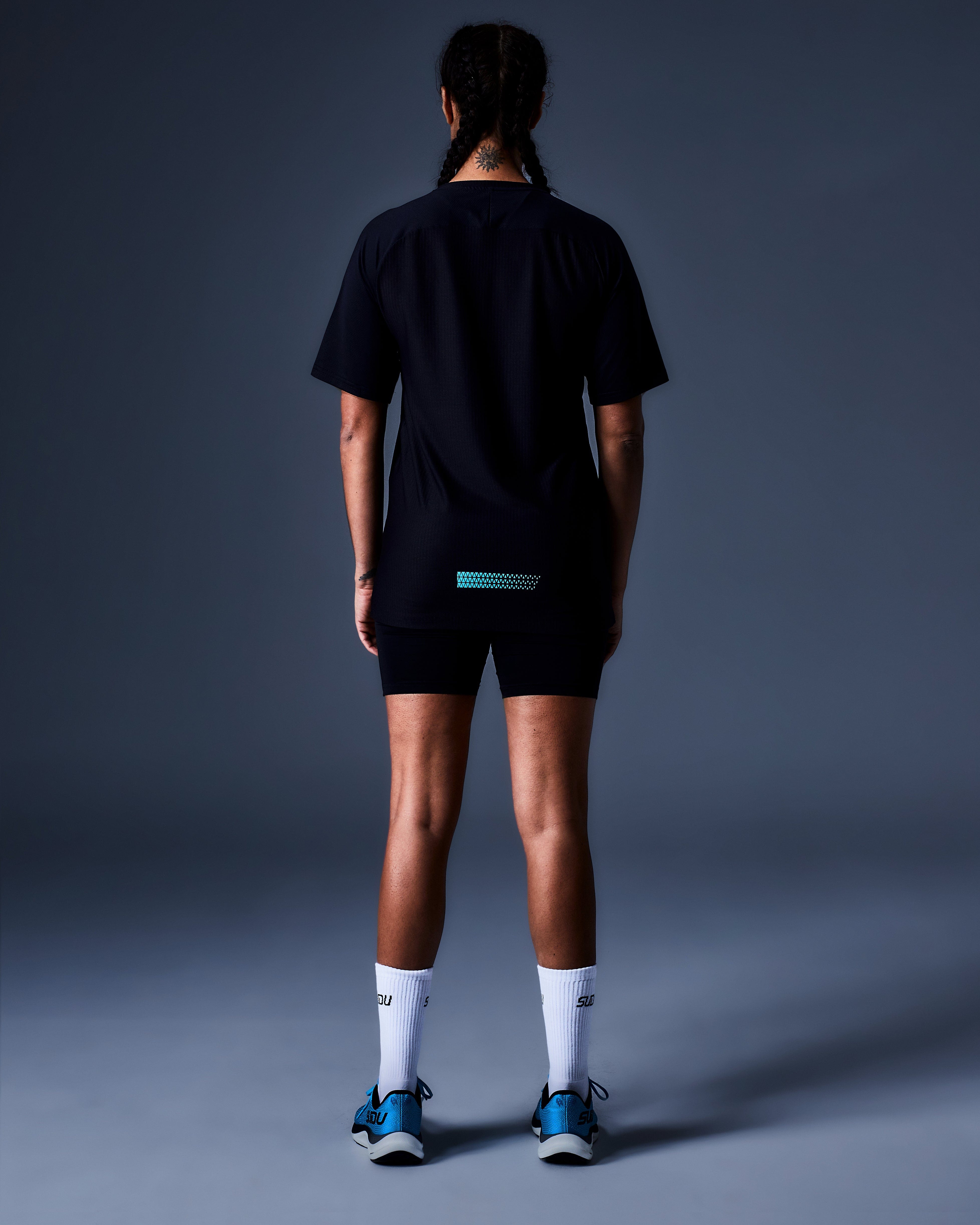 SRT SS 01 Short Sleeve T-Shirt for Men - Comfortable Cotton Casual Tee in Black & Light Blue - Perfect for Everyday Wear, Gym & Outdoor Activities