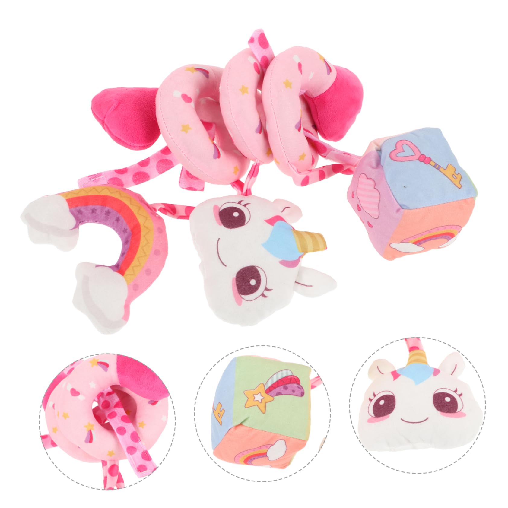 Totority Crib Bell Pram Toys - Soft Pink Sponge Stroller & Car Seat Hanging Activity Toy for Babies | Perfect for Stroller Entertainment, Infant Development & Nursery Decor