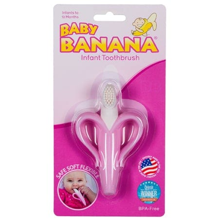 Baby Banana Infant Toothbrush - Soft Bristle Teething Toothbrush for Babies 0-24 Months, BPA-Free & Easy to Hold - Perfect for Soothing Sore Gums & Early Dental Care