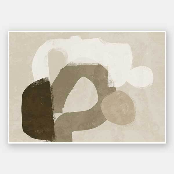 At Ease Dark Brown Unframed Art Print - Modern Abstract Wall Decor for Living Room, Bedroom & Office - Perfect for Home Decor & Gift Giving
