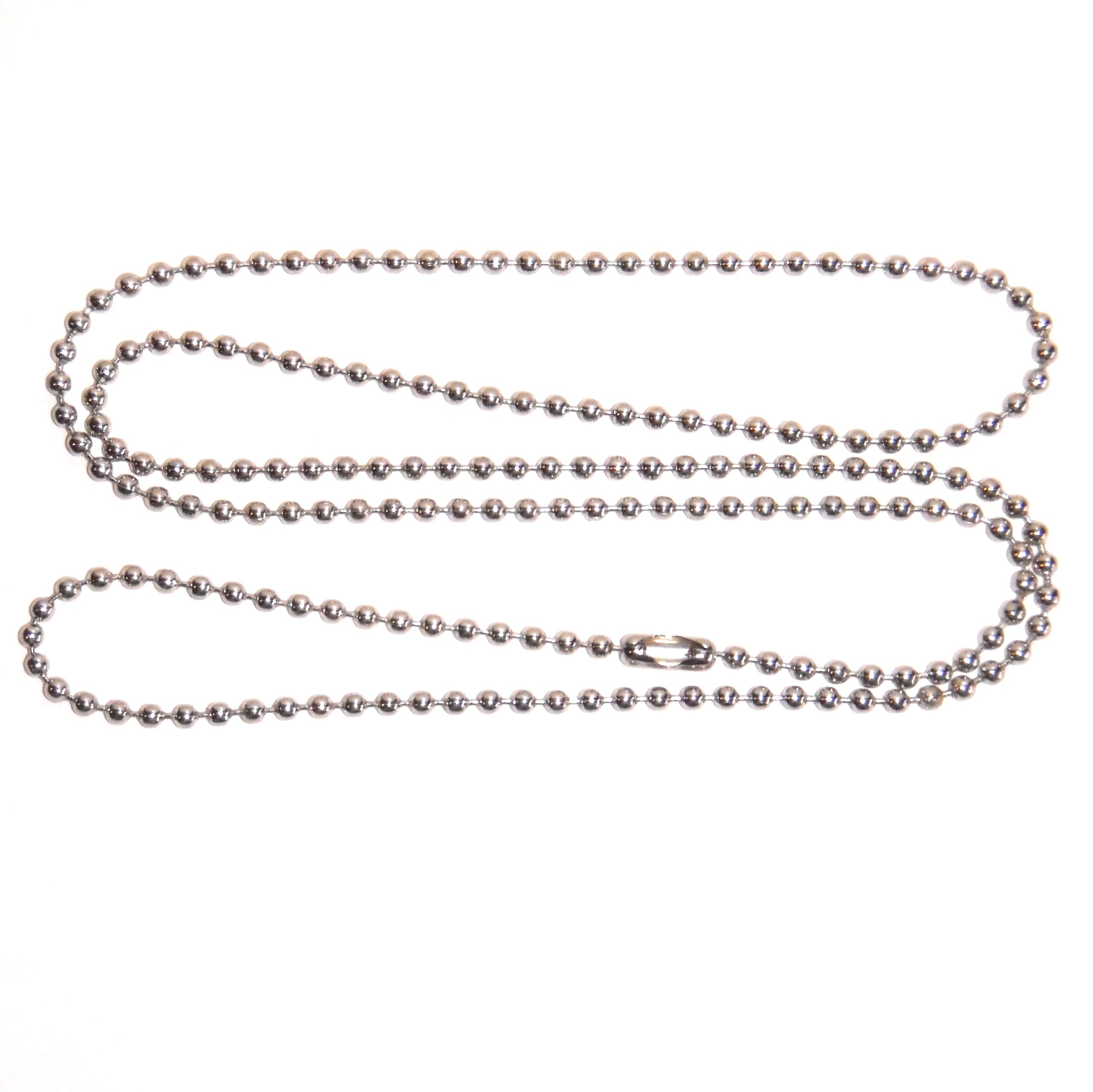 25 Pack 30 Inch Stainless Steel Military Ball Chain Necklace for Dog Tags - Durable & Adjustable for ID Badges, Keychains & Jewelry Making