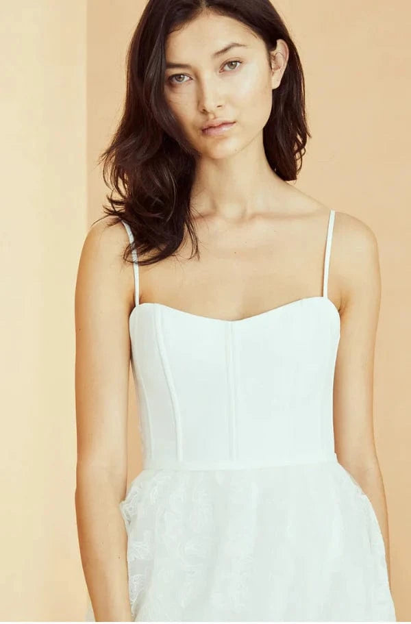 Amsale Ferren Wedding Dress Size 6 - Elegant Bridal Gown for Church Ceremony & Reception