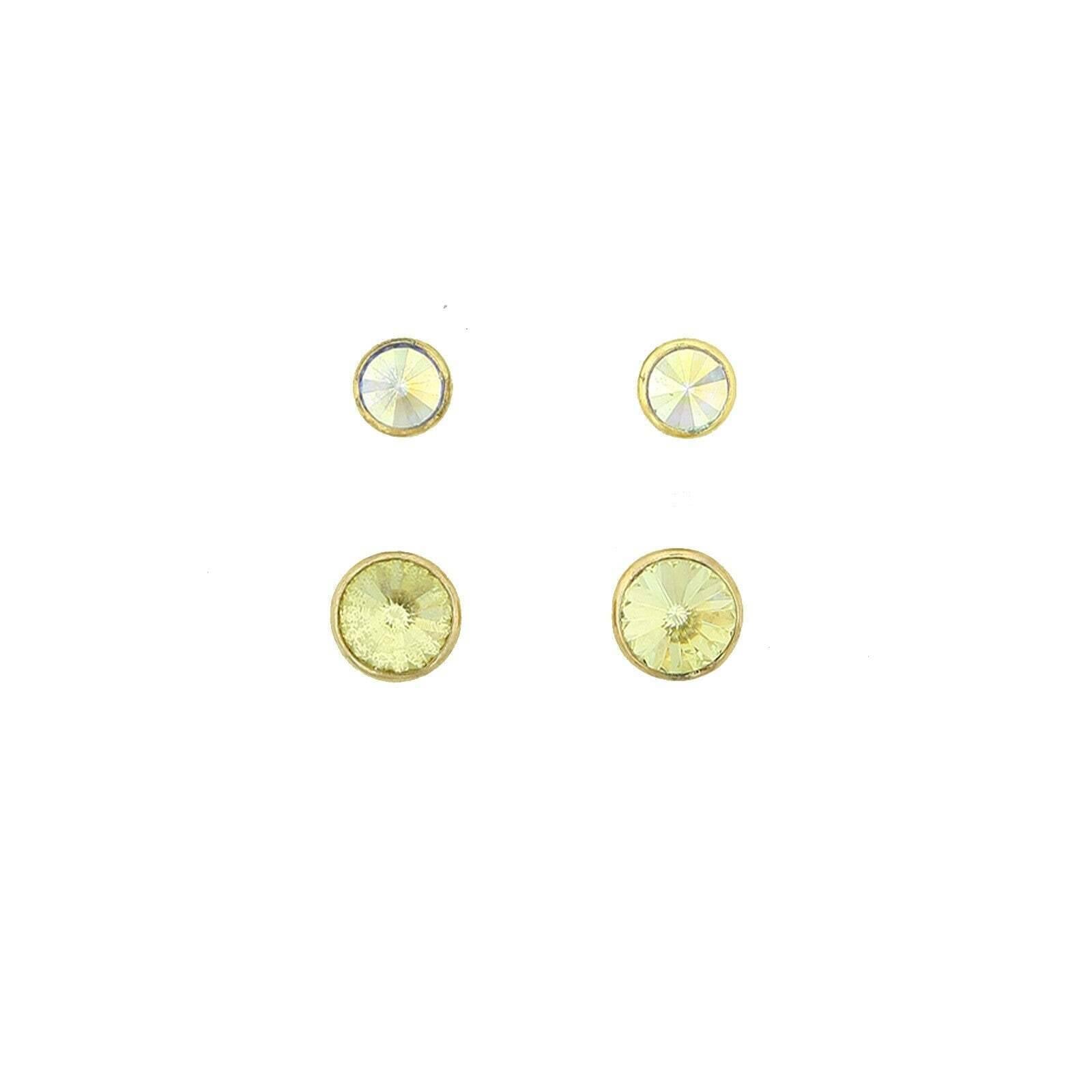 1928 Jewelry Citrine and Crystal Stud Earrings Set - Elegant Gold Plated Dainty Earrings for Women, Perfect for Wedding, Party & Everyday Wear
