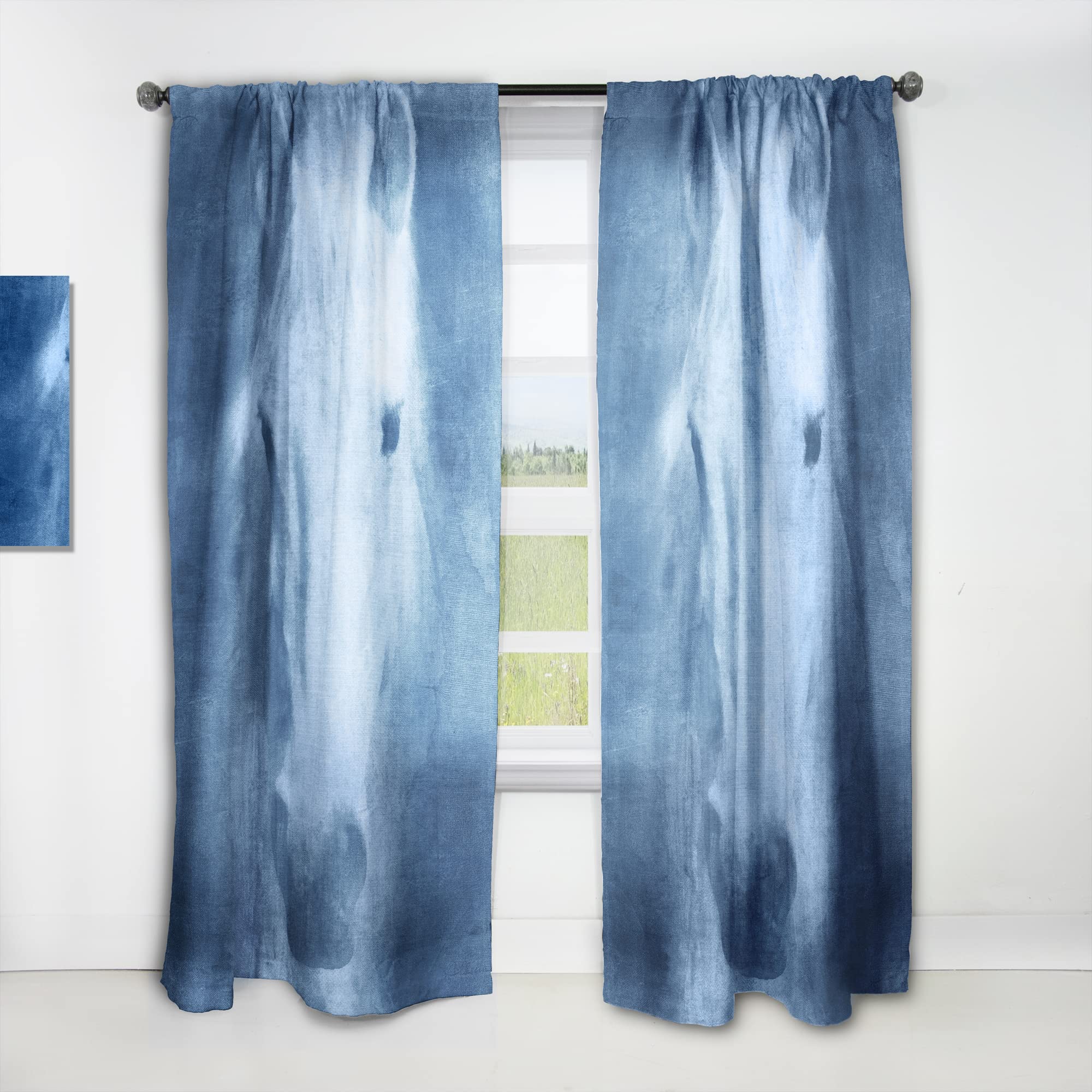DesignQ Farmhouse Horse IX Thermal Insulated Curtains - Single Panel 52x120 - Blackout Drapes for Bedroom & Living Room - Perfect for Home Decor, Privacy & Energy Efficiency