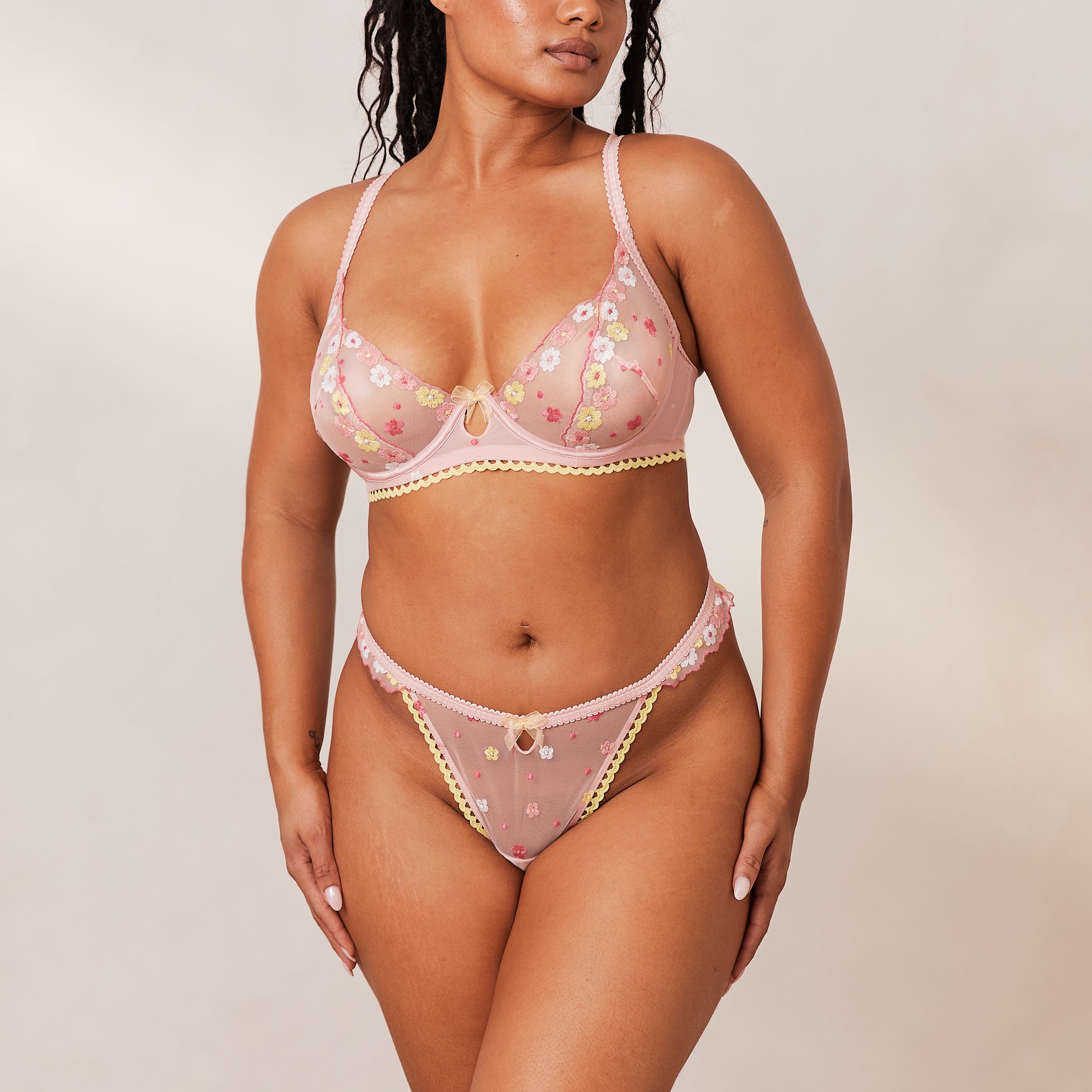 Fleur Balcony Bra - Comfortable Lace Underwire Bra in Pink for Women | Perfect for Everyday Wear, Date Nights & Special Occasions