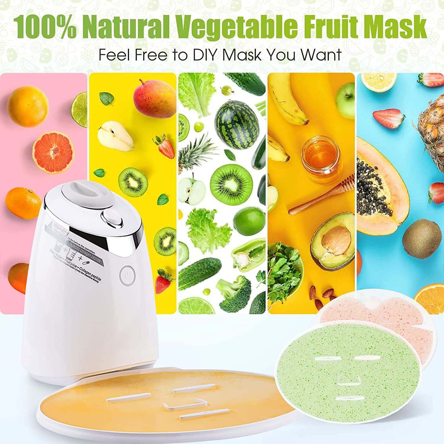Prakal DIY Facial Mask Machine for Skin Care - Auto Fruit & Vegetable Masks with Voice Reminder - Perfect for Home Spa & Beauty Routine