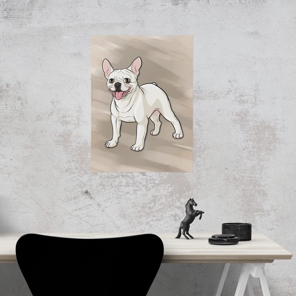 French Bulldog Smiling Pet Dog Wall Art - High Quality Paper Poster for Home Decor & Room Decoration | Perfect for Living Room, Bedroom & Office