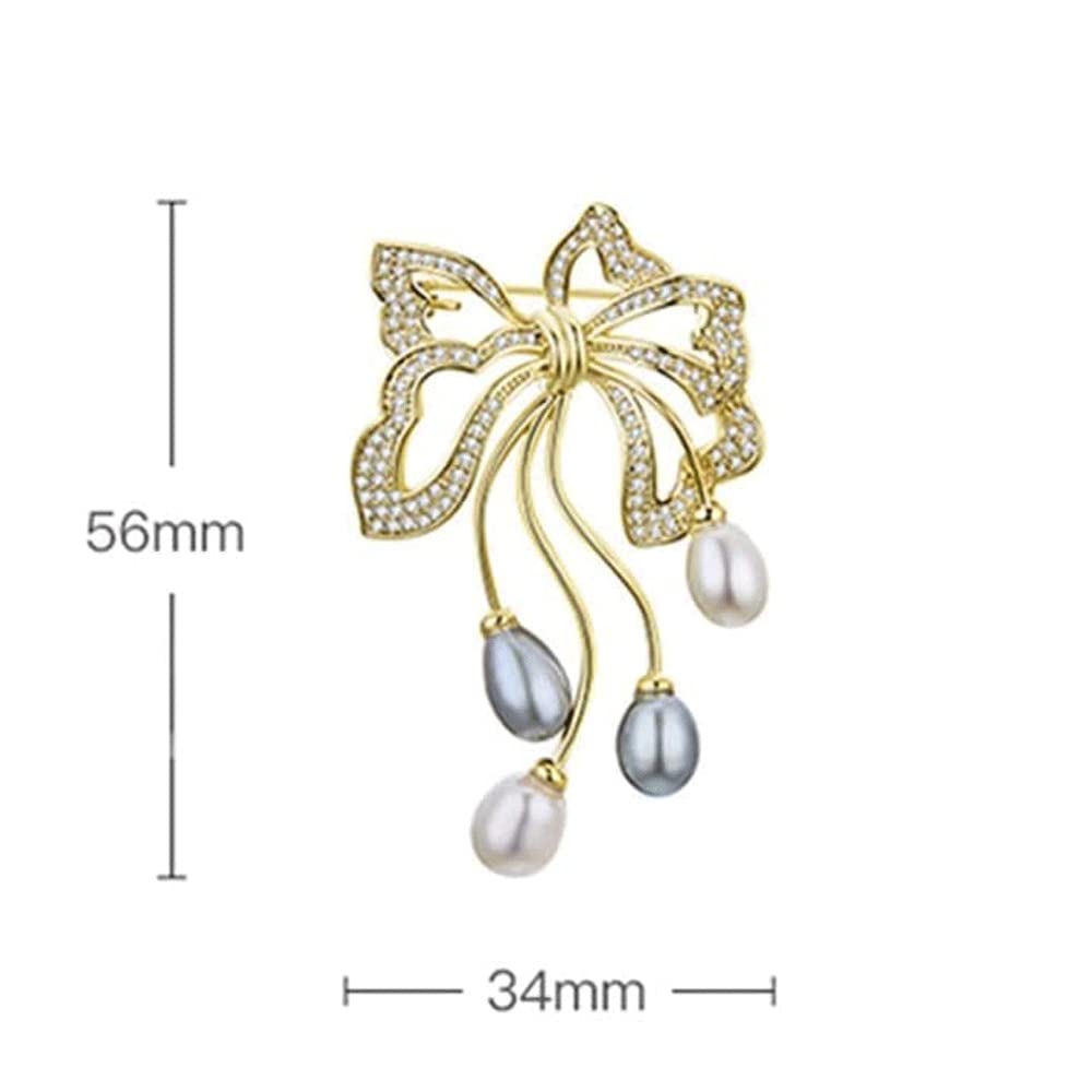 Elegant Bowknot Brooch Pin for Coats & Sweaters - Wild Atmosphere Imitation Pearl Fashion Accessory for Women | Perfect for Weddings, Parties & Office Wear