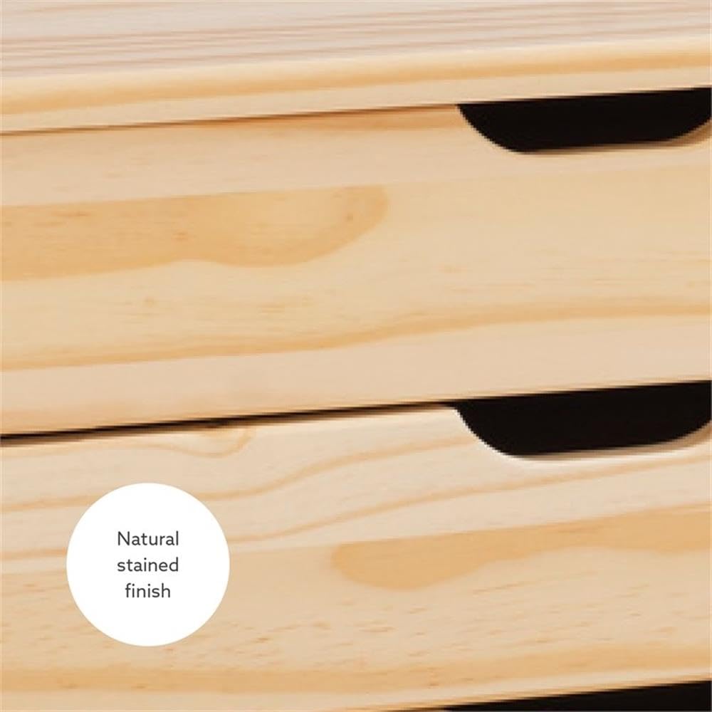 Linon Callie 6-Drawer Rolling Dresser - Natural Wood File Storage Cabinet with Wheels for Office, Bedroom, or Living Room Organization